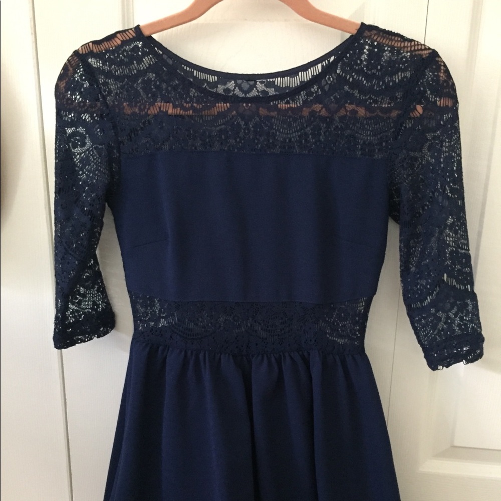 Navy skater dress